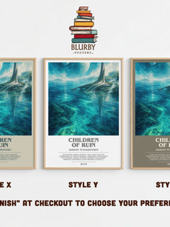 Children of Ruin bookish print in frame leaning in hallway – sci fi wall art