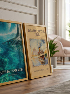 Children of Ruin watercolour print framed by window – literary home decor
