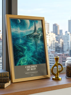 Children of Ruin book cover print framed by window – literary home decor