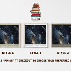 Shards of Earth literary print in frame leaning in hallway – sci fi wall art