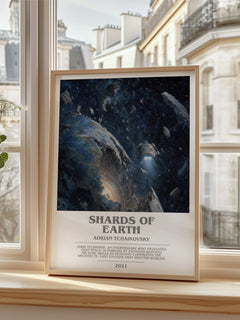 Shards of Earth bookish poster colour and style options – Adrian Tchaikovsky book art