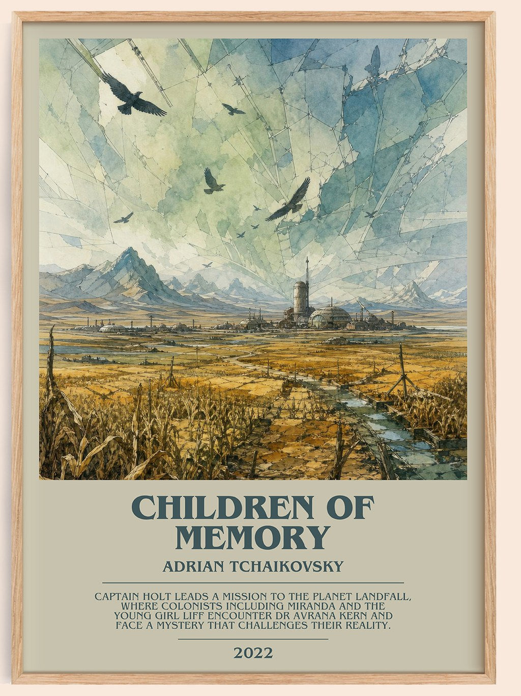 Children of Memory bookish book poster by Adrian Tchaikovsky – framed literary art print