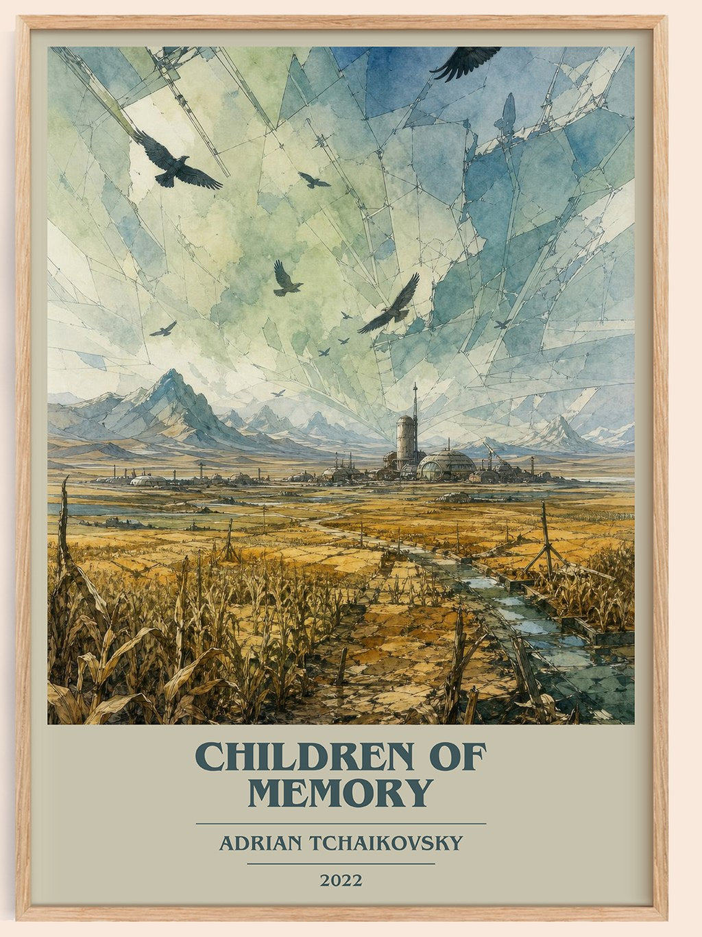 Children of Memory book cover book poster by Adrian Tchaikovsky – framed literary art print