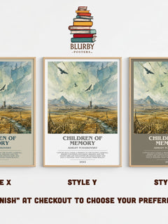 Children of Memory bookish print in frame leaning in hallway – sci fi wall art