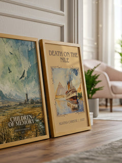 Children of Memory watercolour print framed by window – literary home decor