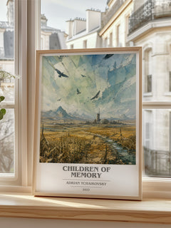 Children of Memory book cover poster colour and style options – Adrian Tchaikovsky book art