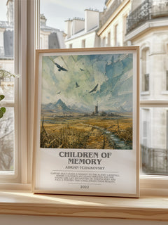 Children of Memory bookish poster colour and style options – Adrian Tchaikovsky book art