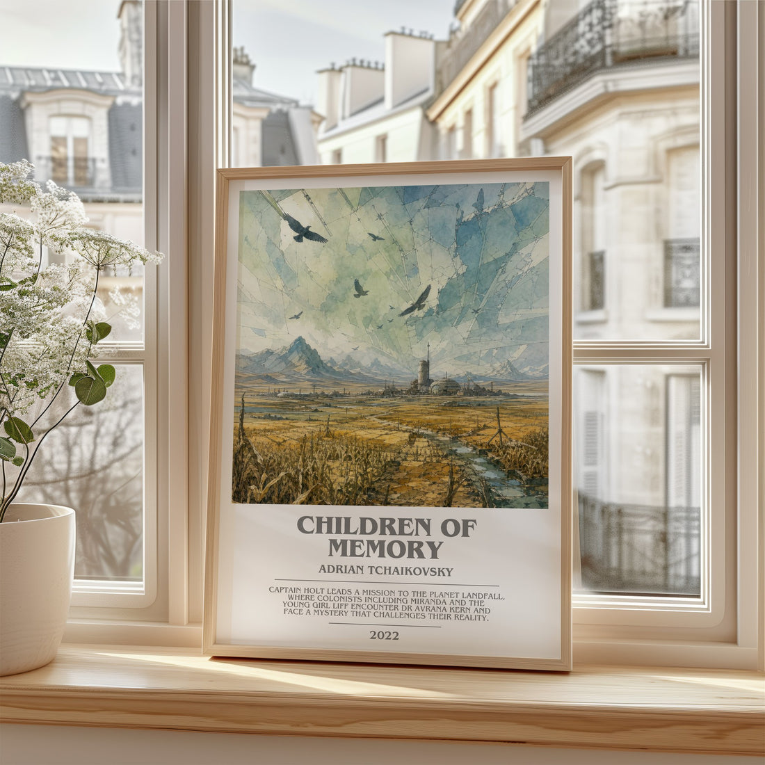 Children of Memory bookish poster colour and style options – Adrian Tchaikovsky book art
