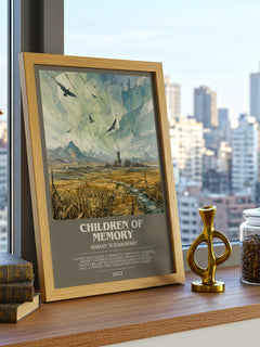 Children of Memory bookish print framed by window – literary home decor