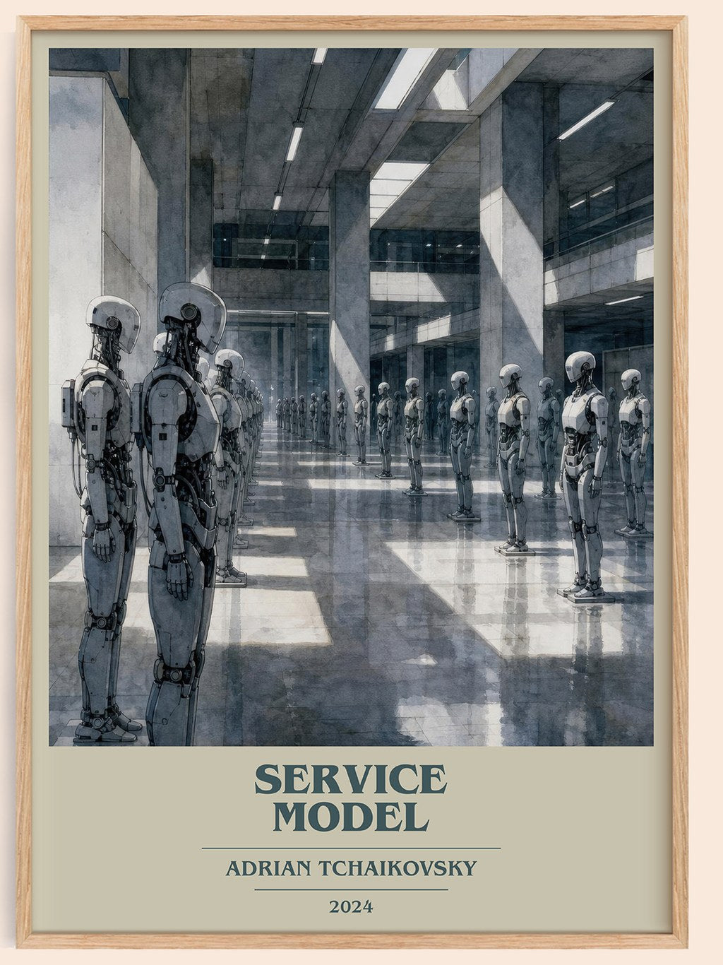 Service Model book cover book poster by Adrian Tchaikovsky – framed literary art print