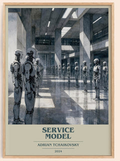 Service Model book cover book poster by Adrian Tchaikovsky – framed literary art print