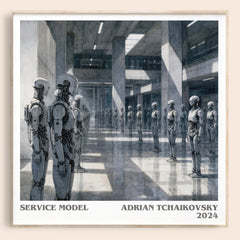 Service Model literary book poster by Adrian Tchaikovsky – framed literary art print