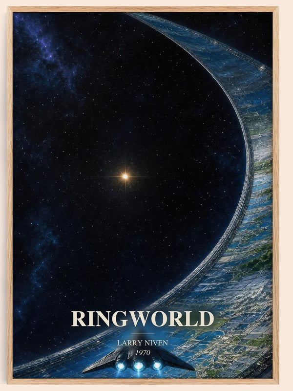 Ringworld watercolour book poster by Larry Niven – framed literary art print