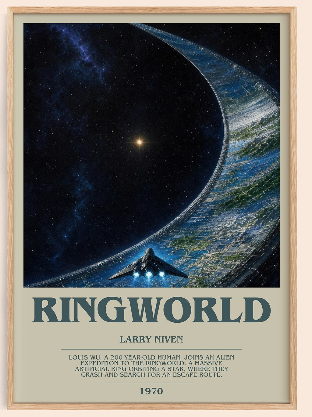 Ringworld bookish book poster by Larry Niven – framed literary art print