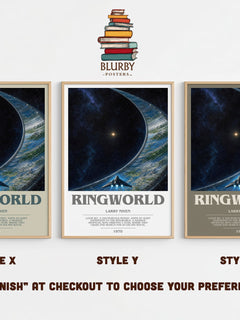 Ringworld bookish print in frame leaning in hallway – sci fi wall art