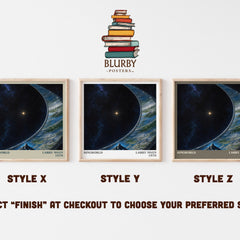 Ringworld literary print in frame leaning in hallway – sci fi wall art