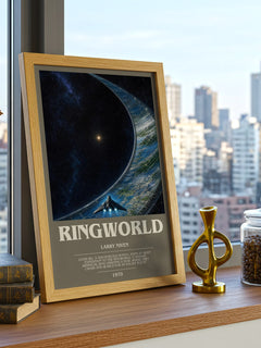 Ringworld bookish print framed by window – literary home decor