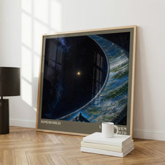 Ringworld literary print framed by window – literary home decor