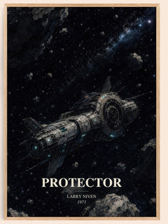 Protector watercolour book poster by Larry Niven – framed literary art print
