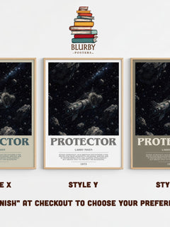 Protector bookish print in frame leaning in hallway – sci fi wall art