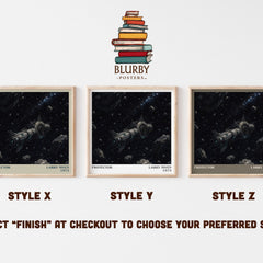 Protector literary print in frame leaning in hallway – sci fi wall art