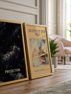 Protector watercolour print framed by window – literary home decor
