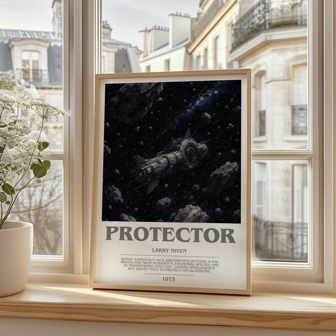 Protector bookish poster colour and style options – Larry Niven book art