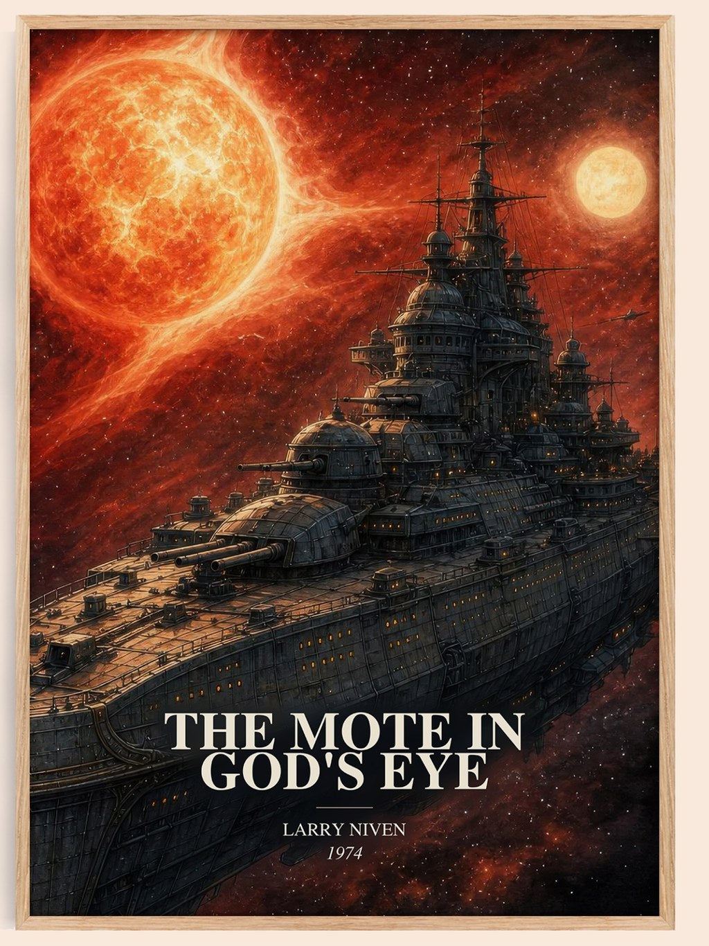 The Mote in God's Eye watercolour book poster by Larry Niven – framed literary art print