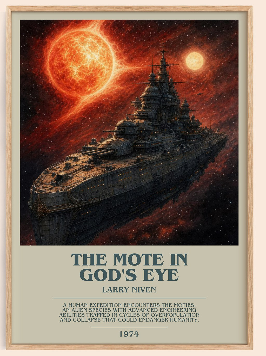 The Mote in God's Eye bookish book poster by Larry Niven – framed literary art print
