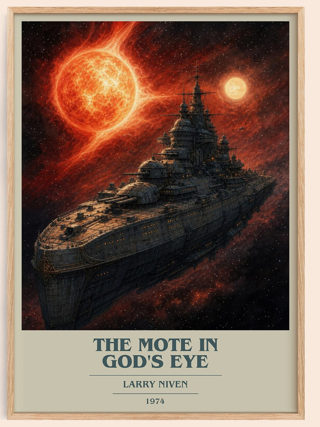 The Mote in God's Eye book cover book poster by Larry Niven – framed literary art print
