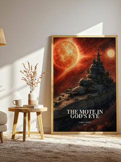 The Mote in God's Eye watercolour print in frame leaning in hallway – sci fi wall art