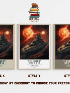 The Mote in God's Eye book cover print in frame leaning in hallway – sci fi wall art