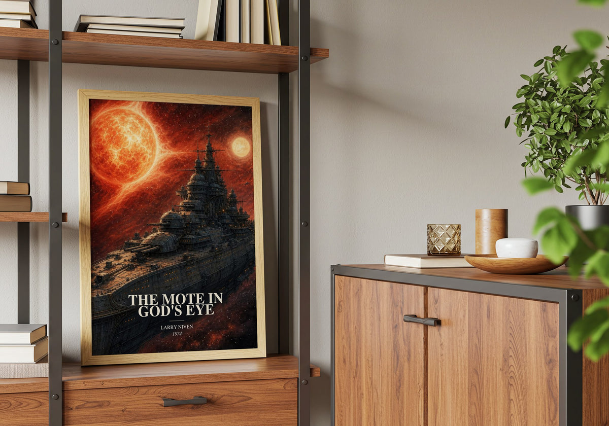 The Mote in God's Eye book watercolour illustration paper finish options – matte satin gloss