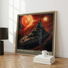 The Mote in God's Eye literary print framed by window – literary home decor