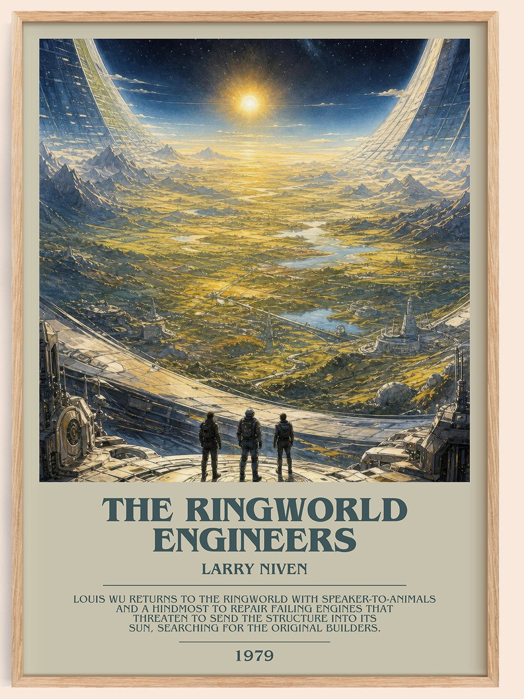 The Ringworld Engineers bookish book poster by Larry Niven – framed literary art print