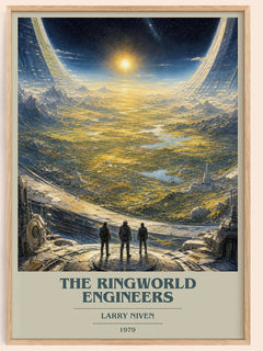 The Ringworld Engineers book cover book poster by Larry Niven – framed literary art print