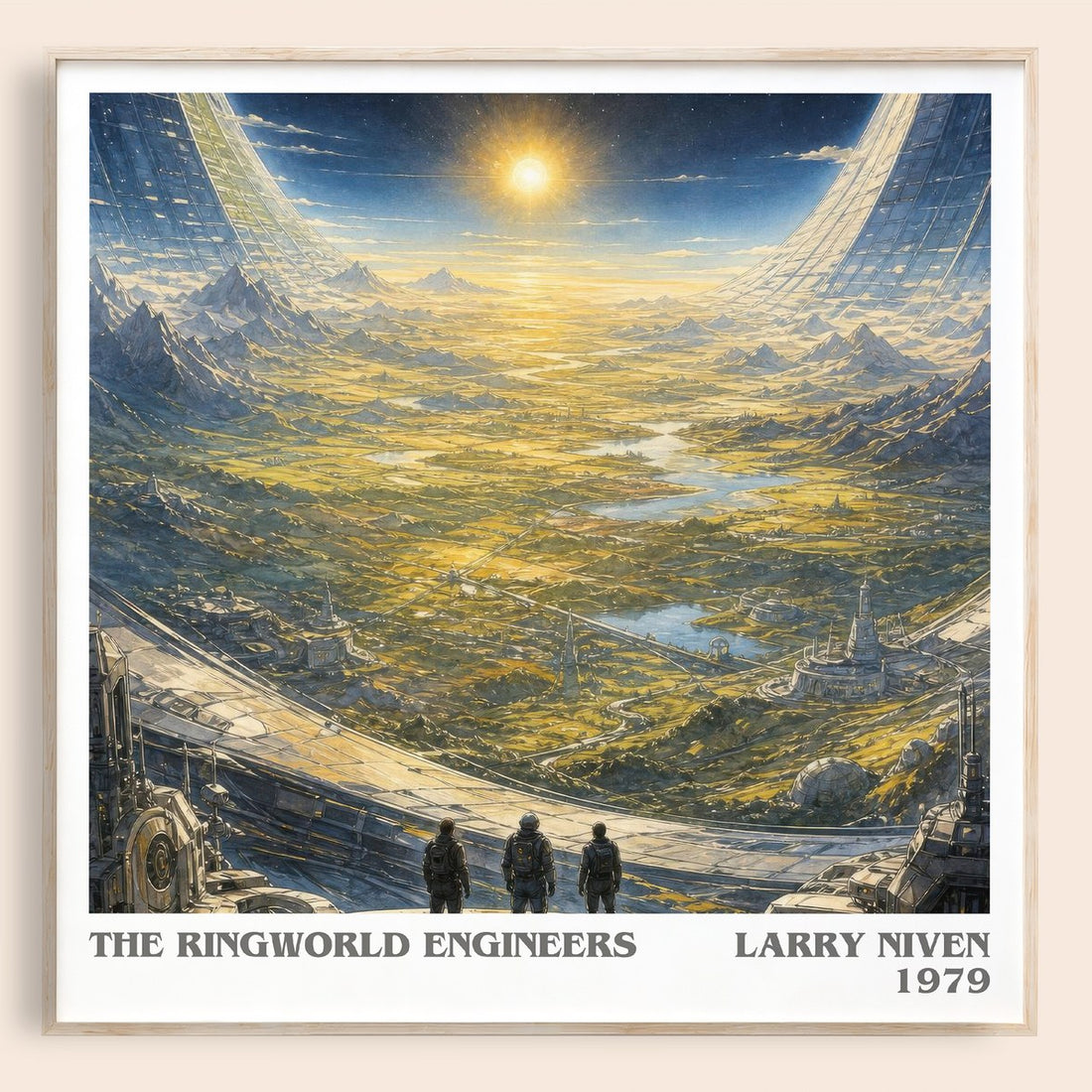 The Ringworld Engineers literary book poster by Larry Niven – framed literary art print