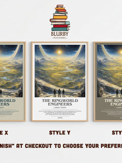 The Ringworld Engineers bookish print in frame leaning in hallway – sci fi wall art