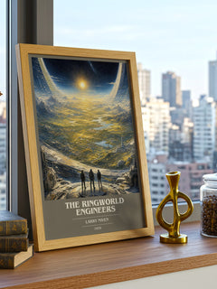 The Ringworld Engineers book cover print framed by window – literary home decor