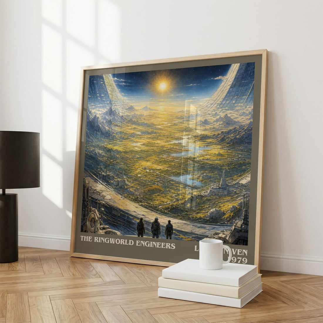The Ringworld Engineers literary print framed by window – literary home decor