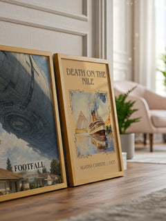 Footfall watercolour print framed by window – literary home decor