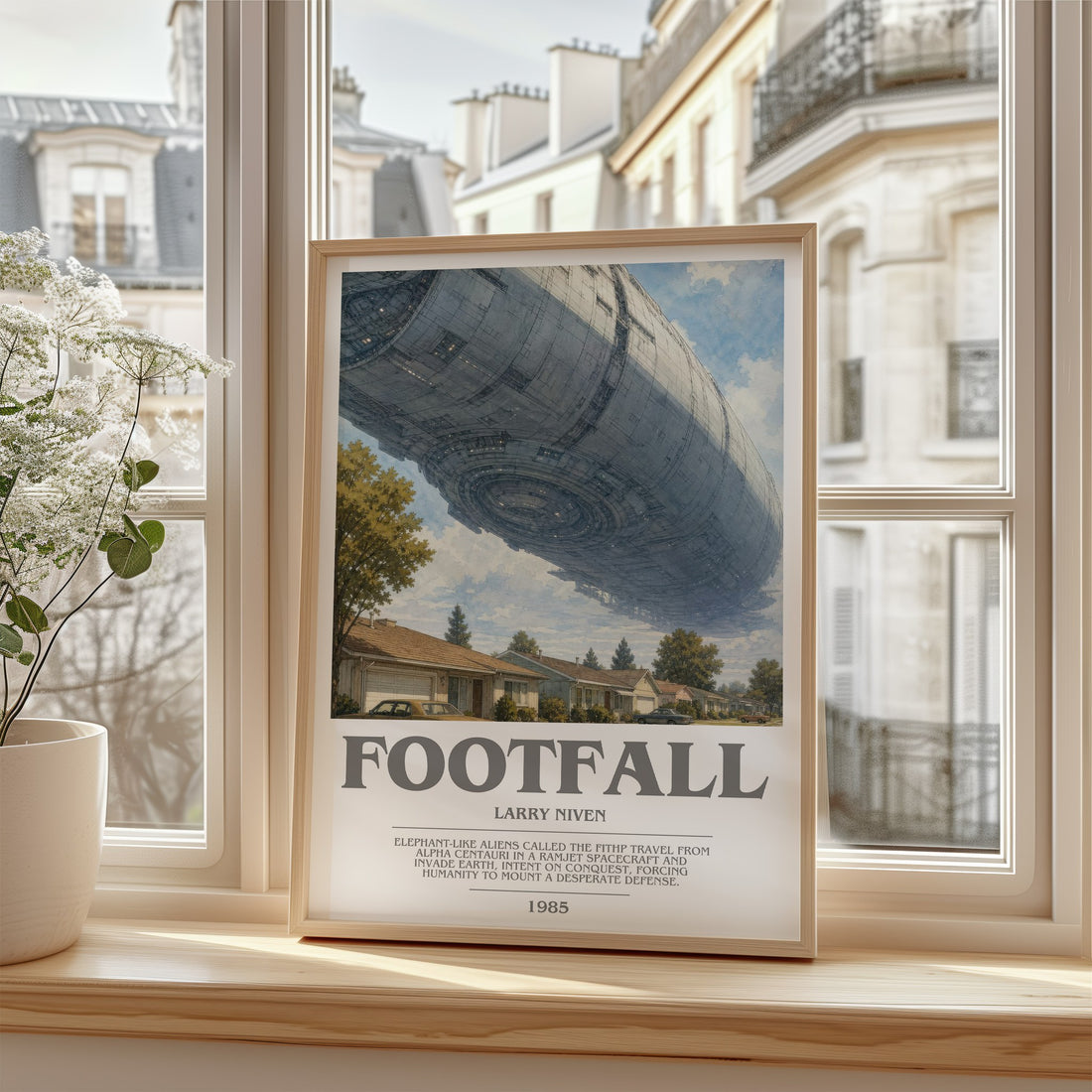 Footfall bookish poster colour and style options – Larry Niven book art