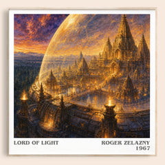 Lord of Light literary book poster by Roger Zelazny – framed literary art print