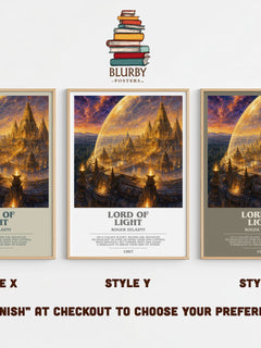 Lord of Light bookish print in frame leaning in hallway – sci fi wall art