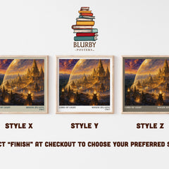 Lord of Light literary print in frame leaning in hallway – sci fi wall art