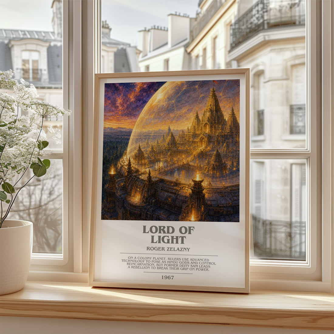 Lord of Light bookish poster colour and style options – Roger Zelazny book art