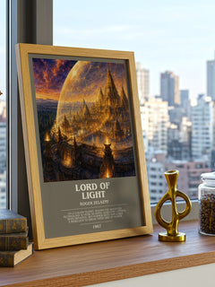 Lord of Light bookish print framed by window – literary home decor