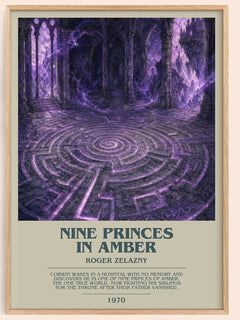 Nine Princes in Amber bookish book poster by Roger Zelazny – framed literary art print