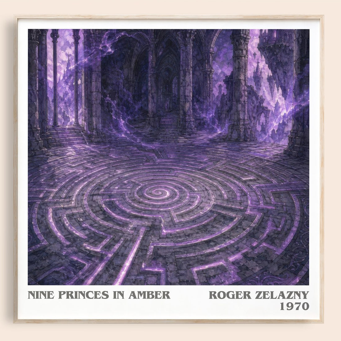 Nine Princes in Amber literary book poster by Roger Zelazny – framed literary art print