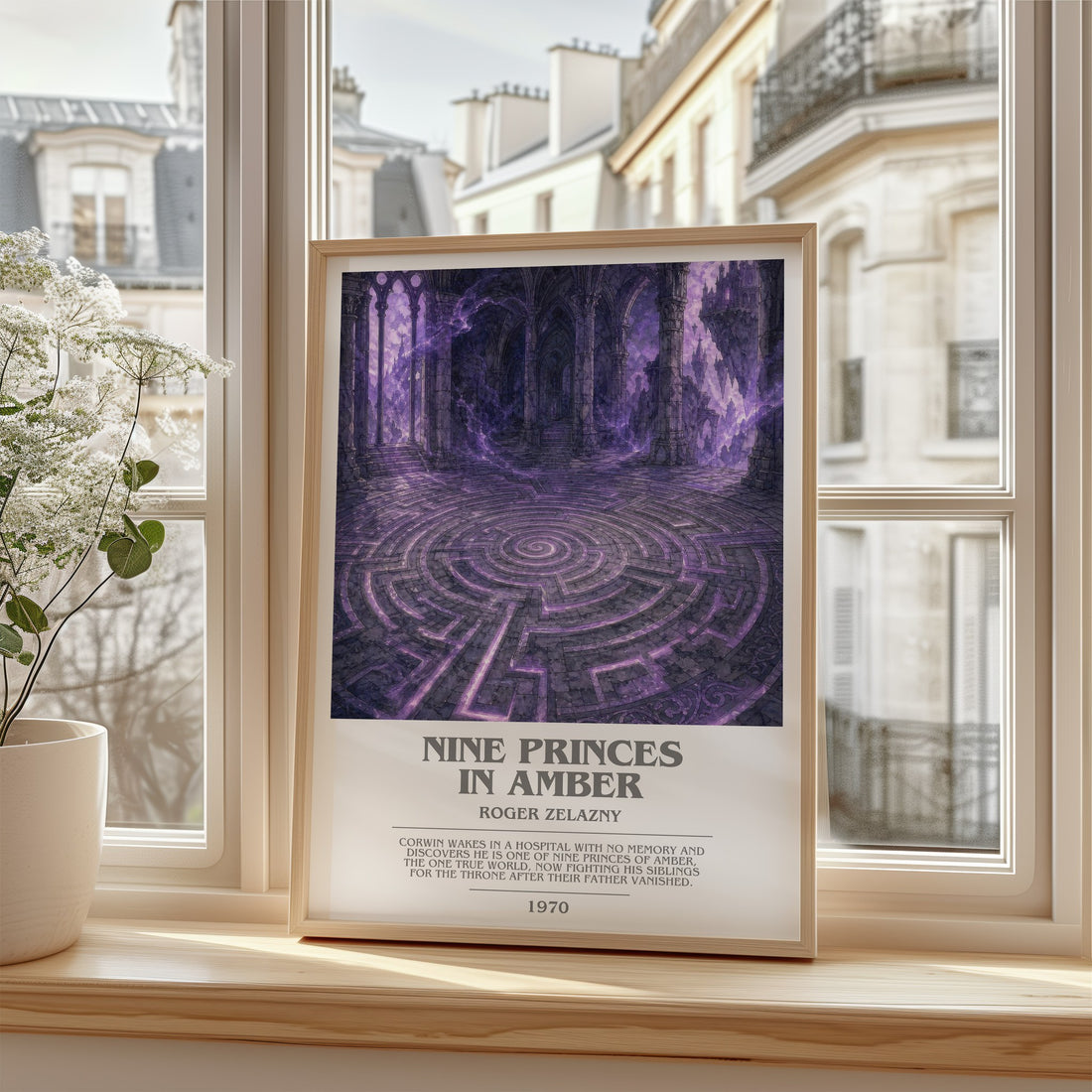Nine Princes in Amber bookish poster colour and style options – Roger Zelazny book art